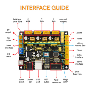 Keyestudio CNC V1.0 Board + 3 pz 4988 Driver W/dissipatore di calore + cavo USB per arduino CNC - Product Image 5