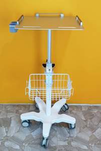 Medical Use <strong>Low</strong> Center of Gravity Height Adjustable ECG <strong>Trolley</strong> with Scanner Hanging Cup - Product Image 2