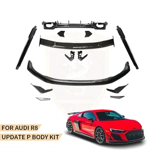 Para <span class=keywords><strong>Audi</strong></span> R8 2022-2024 Modelo Car Facelift Desempenho Estilo Corpo De Carbono Seco Kit Lábio Dianteiro Canards Sideskirt Spoiler Difusor Traseiro - Product Image 2