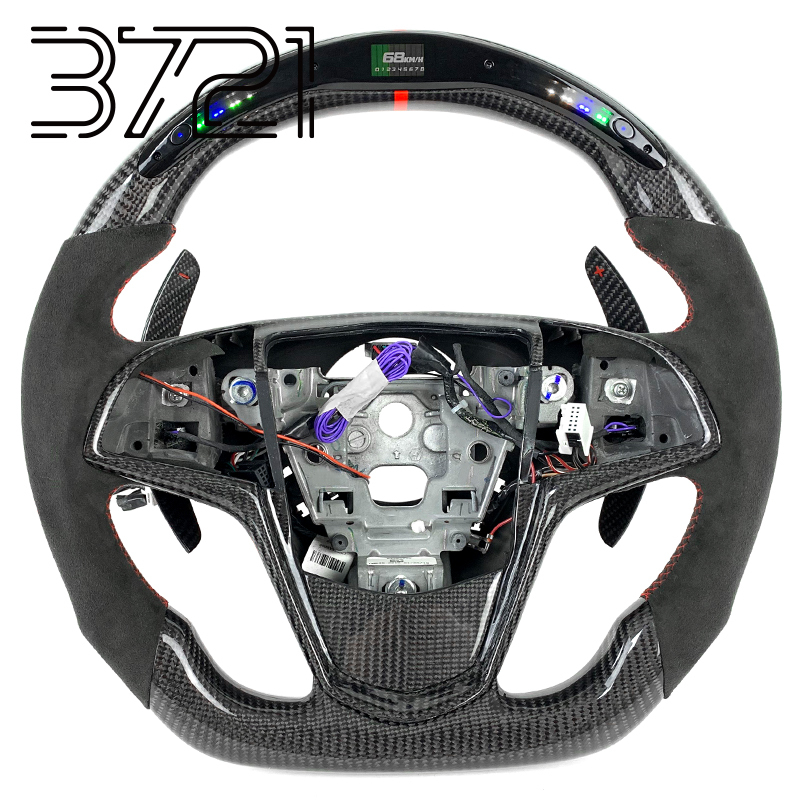 LED Carbon Fiber+Suede Leather-paddle shifter