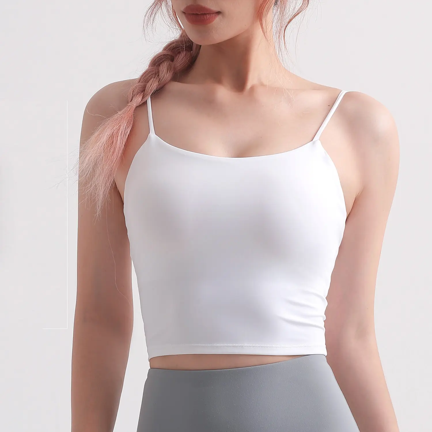Lulu thin shoulder Sports Vest Sexy Running Yoga Women Push-up Bra Workout Crop Top