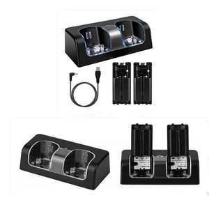 Charging Station Dual Charger Dock for Wii Remote Controller With LED Indicator <strong>USB</strong> Charging Cord