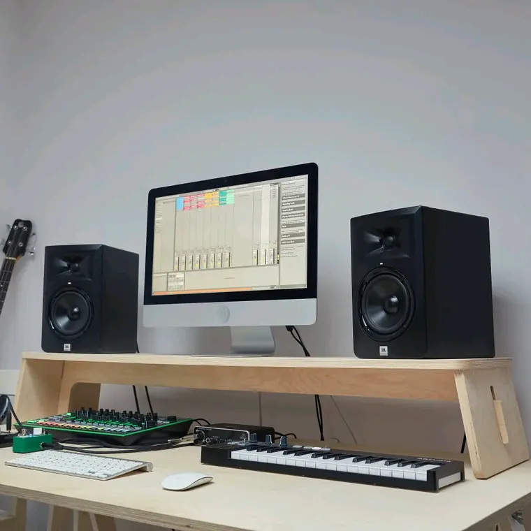 Plywood suporte multifuncional para laptop, monitor de computador, pc, organizador de mesa, fácil montar, prateleira para casa, escritório, desktop