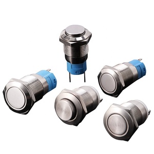 12mm 5V Stainless Steel Waterproof Round Push Button <strong>Switches</strong> Latching On/Off with Power <strong>Switch</strong> Without LED - Product Image 1