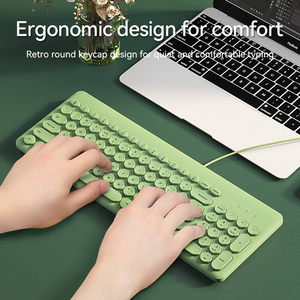 BOW 96 Key Retro Punk <strong>Computer</strong> <strong>Keyboard</strong> Ergonomic Wired Portable with Multi-Colour for Laptop - Product Image 2