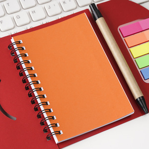 Spiral <strong>Notebook</strong> Kraft <strong>Paper</strong> Cover Notepad <strong>with</strong> Pen in Holder and Page Marker Colored <strong>Index</strong> Tabs Steno Pocket Business <strong>Notebook</strong> - Product Image 3