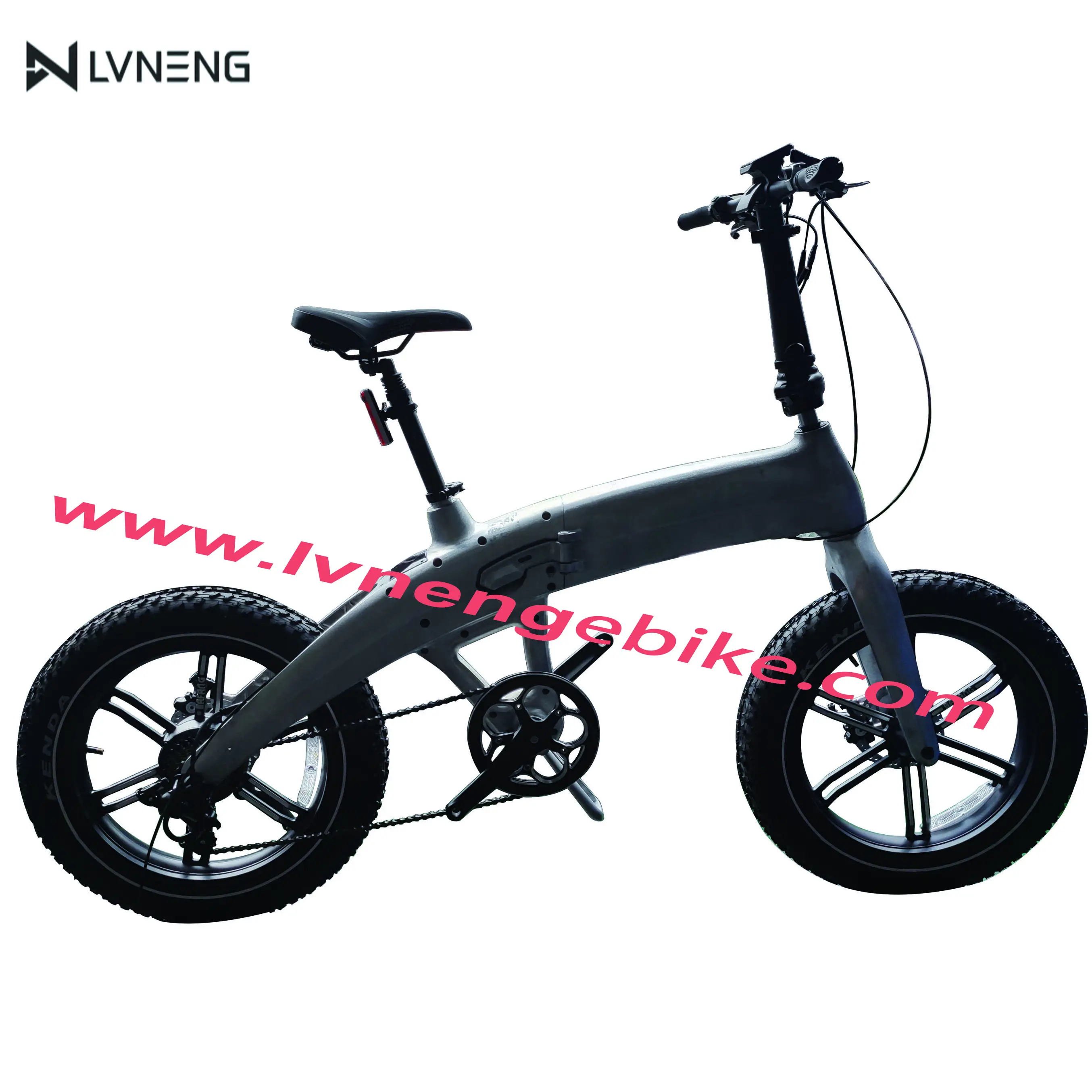 Lvneng-bicicleta eléctrica plegable, neumático ancho, retro, con nuevo diseño, prototipo alfa