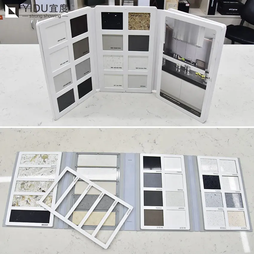 YIDU Brochure di fabbrica libro di plastica campione di porcellana cartella di visualizzazione al quarzo campione catalogo di campioni in pietra di granito