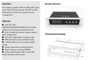 Artnet / DMX Controller/Dimmers 4 puertos ARTNET Tarjeta SD Sistema de control de tubo led para luces de píxeles de escenario - Product Image 4