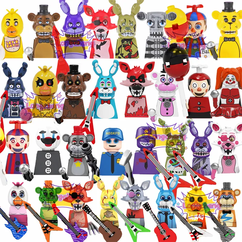 Kf6071 Kf6122 Kf6121 Kf6160 Fnaf Hot Sale Horrorfilm Chica Bonnie Freddy Foxy Ballonnen Jongen Verzamelen Bouwstenen Kids Speelgoed