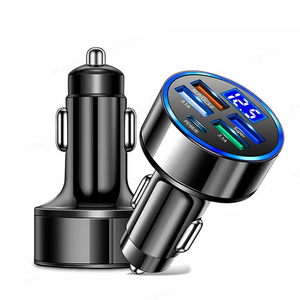 מטען רכב חדש עם תצוגה דיגיטלית הוביל 150w 5 ב <span class=keywords><strong>1</strong></span> מתאם מהיר 4 סוג יציאת USB סוג יציאה