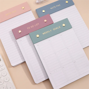 Manifestation Goal PU Leather Cover Detachable Tear-Off 100gsm <strong>Ruled</strong> to Do List Printed <strong>Custom</strong> <strong>Notepad</strong> - Product Image 2