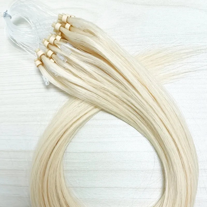 All'ingrosso cheratina per le estensioni dei capelli 0.8g/filo Remy capelli umani indiani 16 "-26" Micro Loop Bead estensioni dei capelli