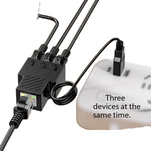 ช่องเสียบแยกอะแดปเตอร์อีเทอร์เน็ต1ถึง3พอร์ตเครือข่าย RJ45โรงงาน RJ45ซ็อกเก็ตตัวเมีย1ถึง3ตัวเมียพร้อมสาย USB - Product Image 3