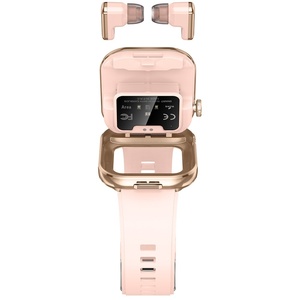 2-in-1 BLE tai nghe thông minh thể thao đồng hồ IP67 kép cuộc gọi ghi âm huyết áp nhịp tim Android vuông không dây sạc ai - Product Image 2