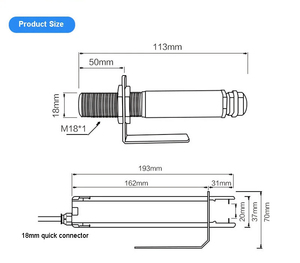 Sensor de temperatura infrarrojo RPD con salida de 4-20mA/RS485 para-40-600 °C no metálico