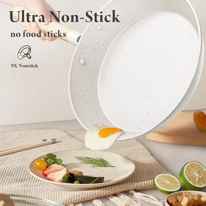 11 adet yapışmaz alüminyum TENCERE SETİ indüksiyon tencere, yapışmaz mutfak pişirme seti PTFE/PFAS/PFOA ücretsiz, krem beyaz - Product Image 5