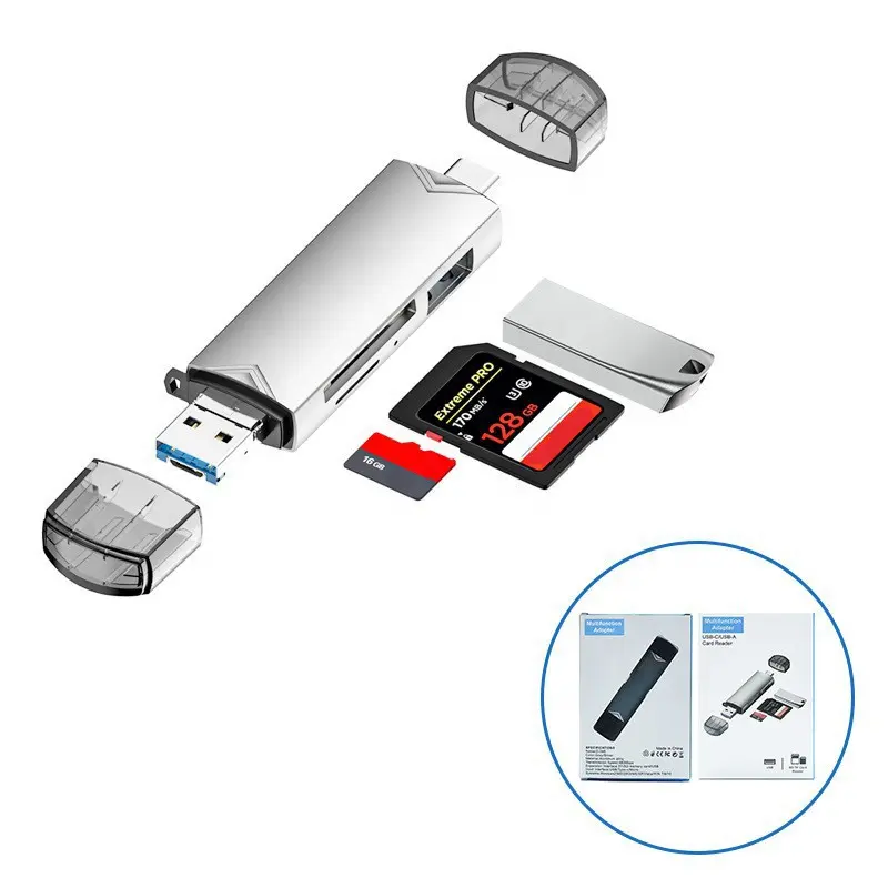 Cantell Hot Bán New 2024 USB 3.0 đầu đọc thẻ hỗ trợ Mini SD thẻ và điện thoại di động Loại C Đầu đọc thẻ với bao bì bán lẻ