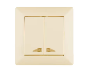 YAKI Nuevo diseño Forma cuadrada Estándar DE LA UE Control de luz resistente al fuego Botón Pulsador 2 Gang Interruptores de pared con función de luz nocturna