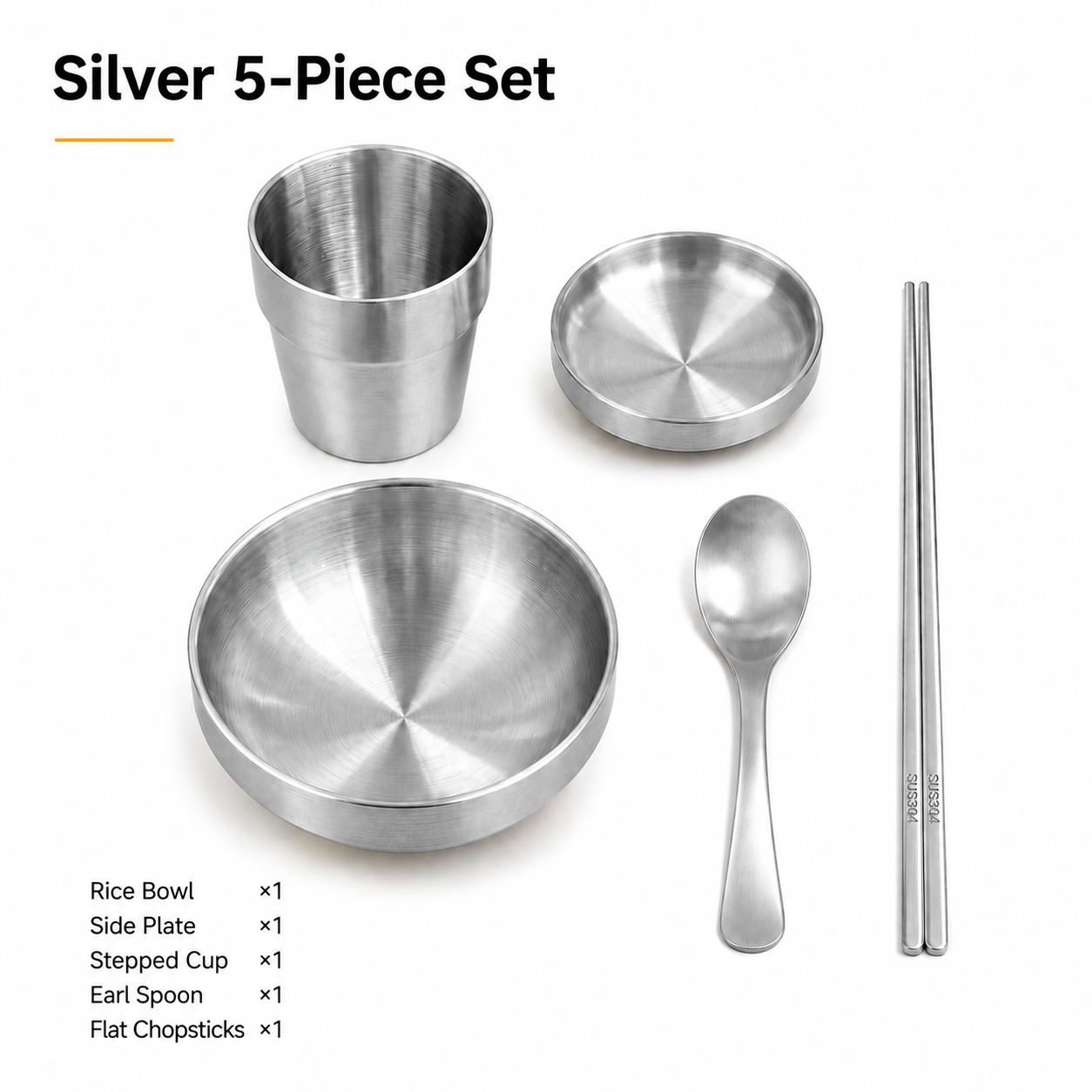 Silver-five-piece set