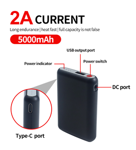 Heated Battery Pack 5000mAh Portable Charger USB C <strong>Input</strong> Rechargeable Power Bank <strong>DC</strong> <strong>Output</strong> for Heating Gloves Vest Shoes - Product Image 6