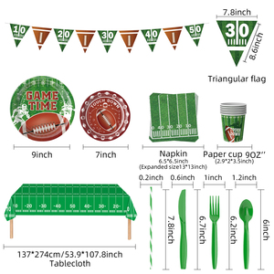 Siêu Bát theo chủ đề Mỹ bóng đá Nguồn cung cấp bên Bộ đồ ăn đặt giấy tấm ly khăn ăn bên Bộ đồ ăn dùng một lần thiết lập - Product Image 3