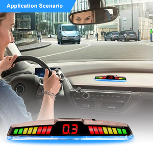 Sensor de aparcamiento para coche, sistema de Radar de marcha atrás trasero con 4 sensores, alarma LED de marcha atrás inalámbrica, recordatorio de alarma - Product Image 2