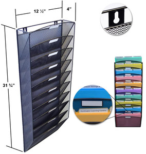 8 स्तरीय कार्यक्षेत्र माउंट फांसी फ़ाइल सॉर्टर दस्तावेज़ फ़ोल्डर परियोजना जेब कार्यालय जाल दीवार फ़ाइल आयोजक - Product Image 6