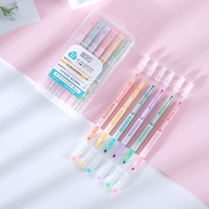 Resaltador de capas de color de doble cabeza Los colores apilables se pueden pintar con resaltador de marcador de cambio de color de flash Kawaii - Product Image 3