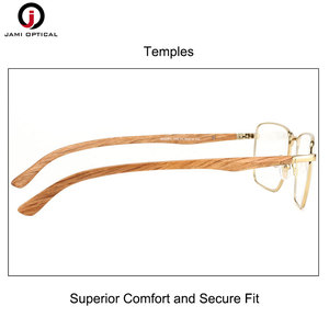 New Arrival kim loại kính quang học chất lượng cao bằng gỗ đền vuông cảnh tượng Frames For Men - Product Image 4