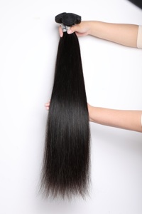 Estensione dei capelli mossi cambogiani crudi non trasformati 100% fasci di capelli umani con prodotti per capelli di alta qualità di colore 1B - Product Image 3