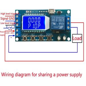 Mikro USB dijital LCD ekran zaman geciktirme rölesi modülü-6-30V kontrol çok fonksiyonlu zamanlayıcı anahtarı tetik döngüsü modülü