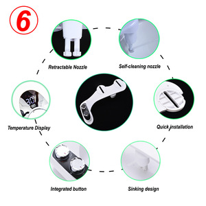 Sıcaklık göstergesi ile yeni Model akıllı tuvalet kapağı ABS takılı bide sıcak soğuk su çift meme kadınsı popo yıkama için - Product Image 2