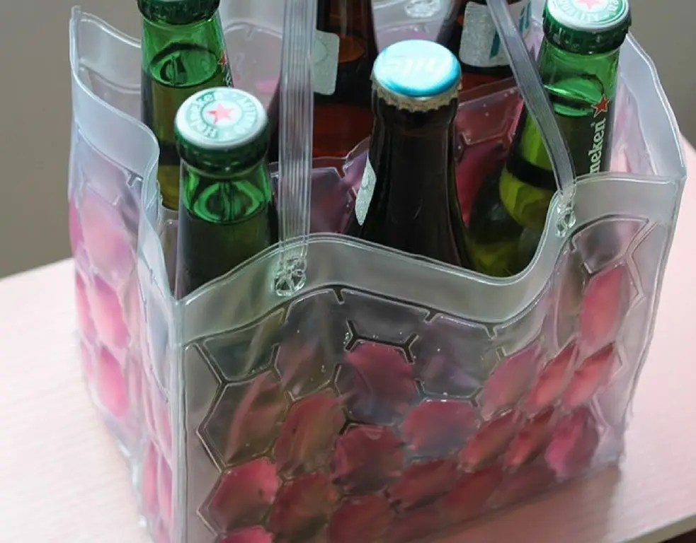 Tamanho grande 12-latas transporte pvc garrafa de licor do vinho gelo gel refrigerador saco lata refrigeradores