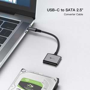 USB C至Sata转换器电缆USB3.0至2.5英寸SATA硬盘驱动器适配器铝壳固态硬盘外转换器 - Product Image 5