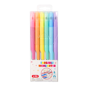 6-Pack punta sottile scalpello a doppia estremità cancellabile pennarelli obliquo pennarello obliquo Journaling belle forniture di cancelleria per scuola di artigianato - Product Image 3