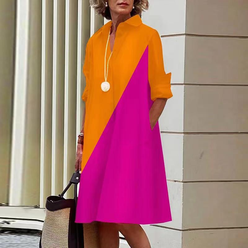 Yellow and red color-blocking