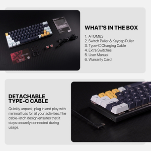 Fantech ATOM63 MK874V2 MORI 63 <strong>Keys</strong> Layout Wired Mechanical <strong>Keyboard</strong> <strong>Replaceable</strong> Red &amp; Blue Switch RGB Backlight Gaming <strong>Keyboard</strong> - Product Image 5