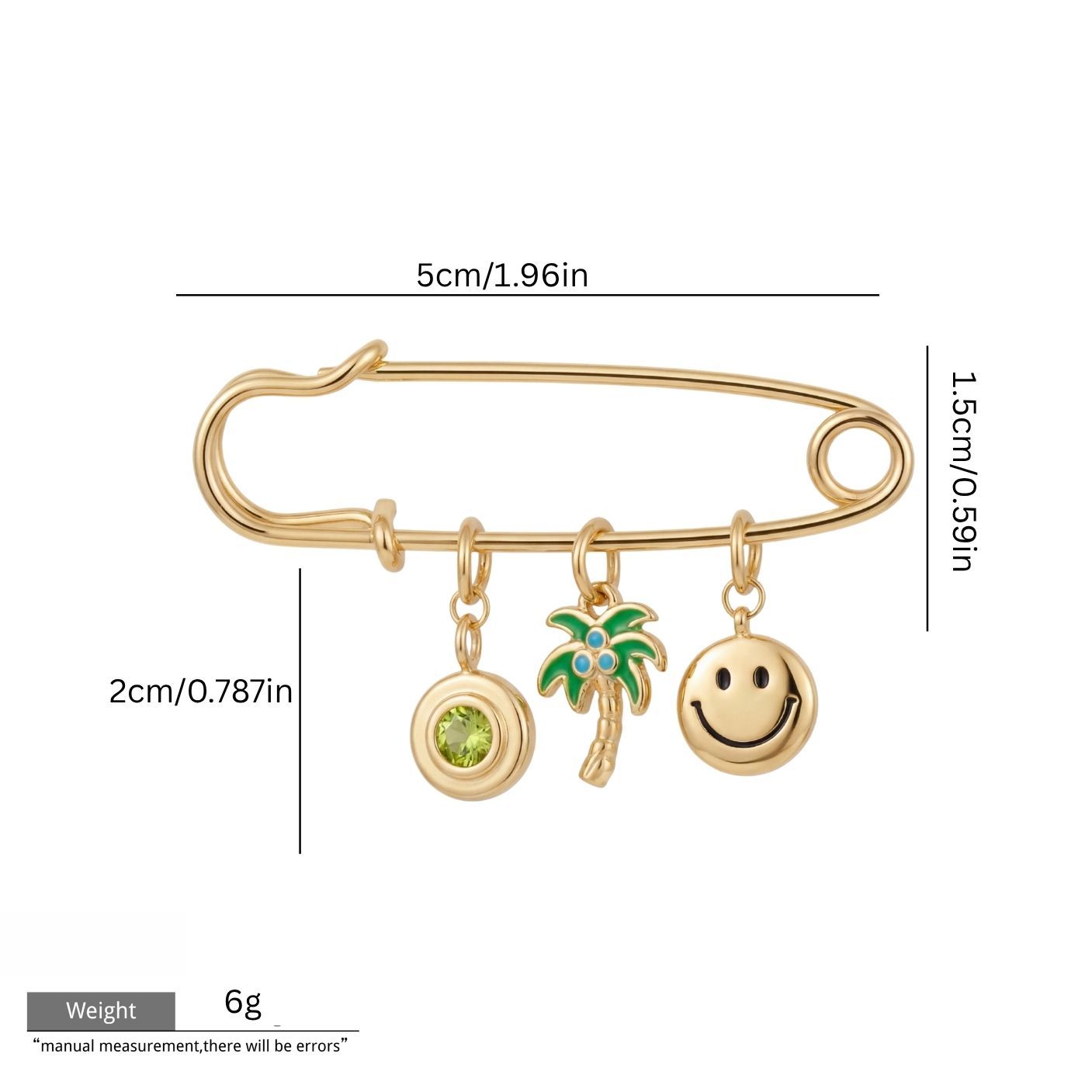 Gold Smile Face Coconut Tree GRJ4803BH