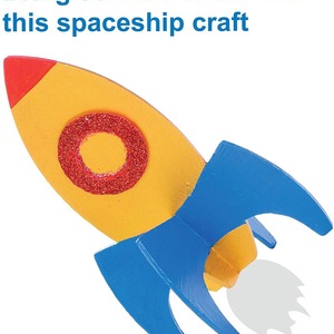 <span class=keywords><strong>DIY</strong></span>木制火箭装饰木制工艺套件，带儿童工具学校家庭派对装饰项目太空火箭木制工艺套件
