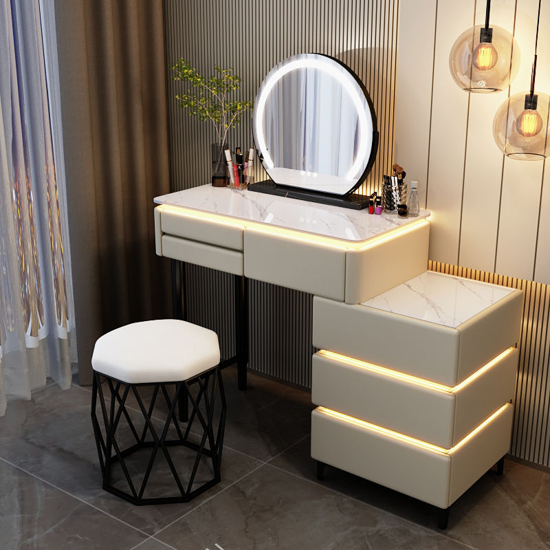 80cm khaki table, cabinet, mirror, bird's nest stool