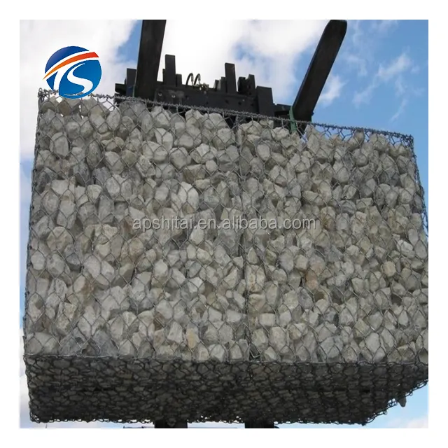 Low price wholesale gabion box stone basket hexagonal woven wire mesh for stone loading for river flood control reinforcement