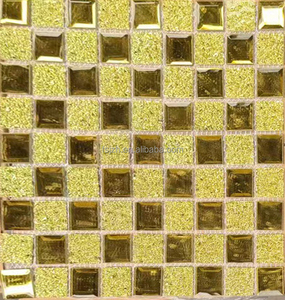 Gạch Khảm Thủy Tinh Pha Lê Tráng Gương Kim Cương Pha Vàng Nguyên Chất Gạch Khảm Phòng Tắm Bằng Kính Bán Sỉ Từ Nhà Máy Giá Rẻ - Product Image 2