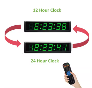 Custom <strong>2</strong>.3 <strong>Inch</strong> 6 Digit <strong>LED</strong> Portable 12/24 Hour Display Wall Clock Multi-Functional Digital Countdown <strong>Timer</strong> for Office Indoor - Product Image 2