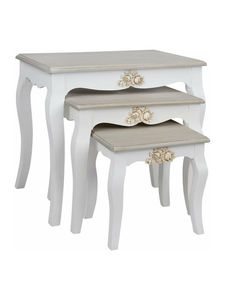 French Shabby Chic Coffee <strong>Table</strong> Set of 3 <strong>Nesting</strong> Side <strong>Table</strong> Wooden <strong>End</strong> <strong>Table</strong> for Home Furniture - Product Image 4