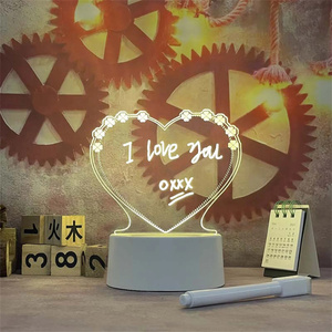 Yüksek şeffaf akrilik DIY not kurulu tatil ışık yaratıcı LED LED gece ışığı mesaj panosu ışık ile silinebilir kalem - Product Image 4