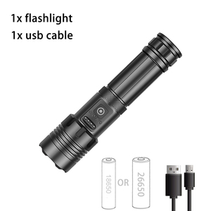 最も強力なXHP120LED懐中電灯ズーム可能なUSB充電式トーチIPX-6防水タクティカルフラッシュライトby 26650/18650 - Product Image 6
