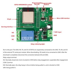 Modulo a relè singolo della scheda di sviluppo ESP32-WROOM DC7-60V adatto per lo sviluppo secondario ESP32 controllo Wireless intelligente domestico - Product Image 6