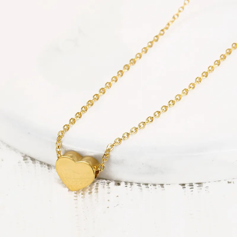 10mm Tiny Floating Heart Necklace add Diamond or Initial 18k Real Gold Heart Necklace Minimal Personalized Heart Necklaces