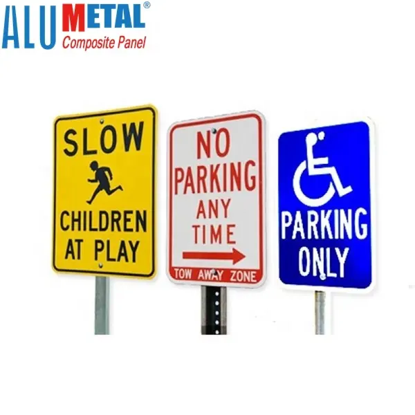 Painel composto de alumínio acp, sinais de tráfego reflexivos para sinal de aviso de segurança de estrada